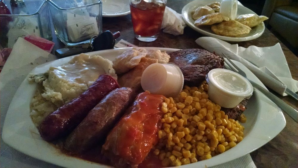 Fried chicken dinner plate